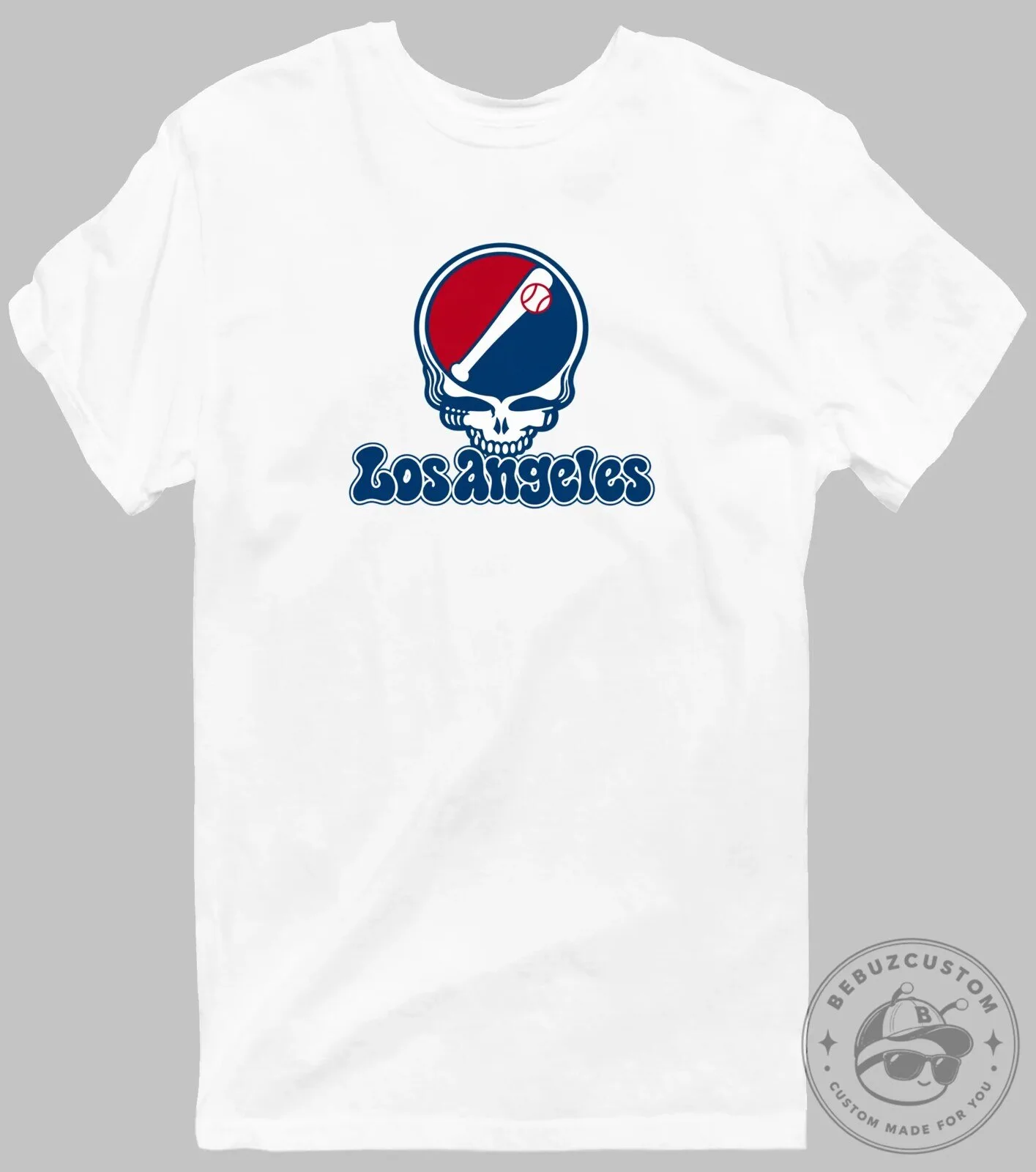 Los Angeles Dodgers Grateful Dead Steal Your Face Baseball T-Shirt
