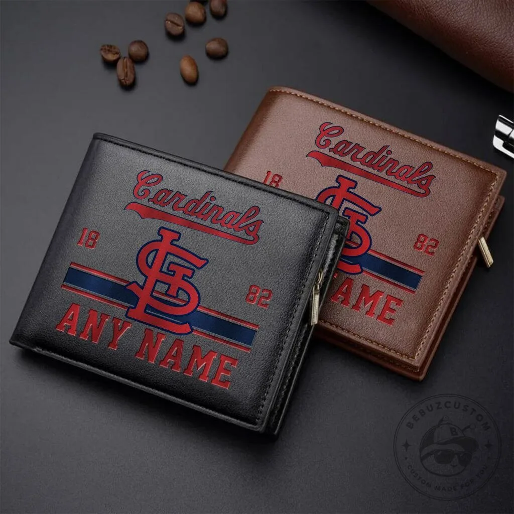St. Louis Cardinals Personalized Baseball Team Faux Leather Wallet
