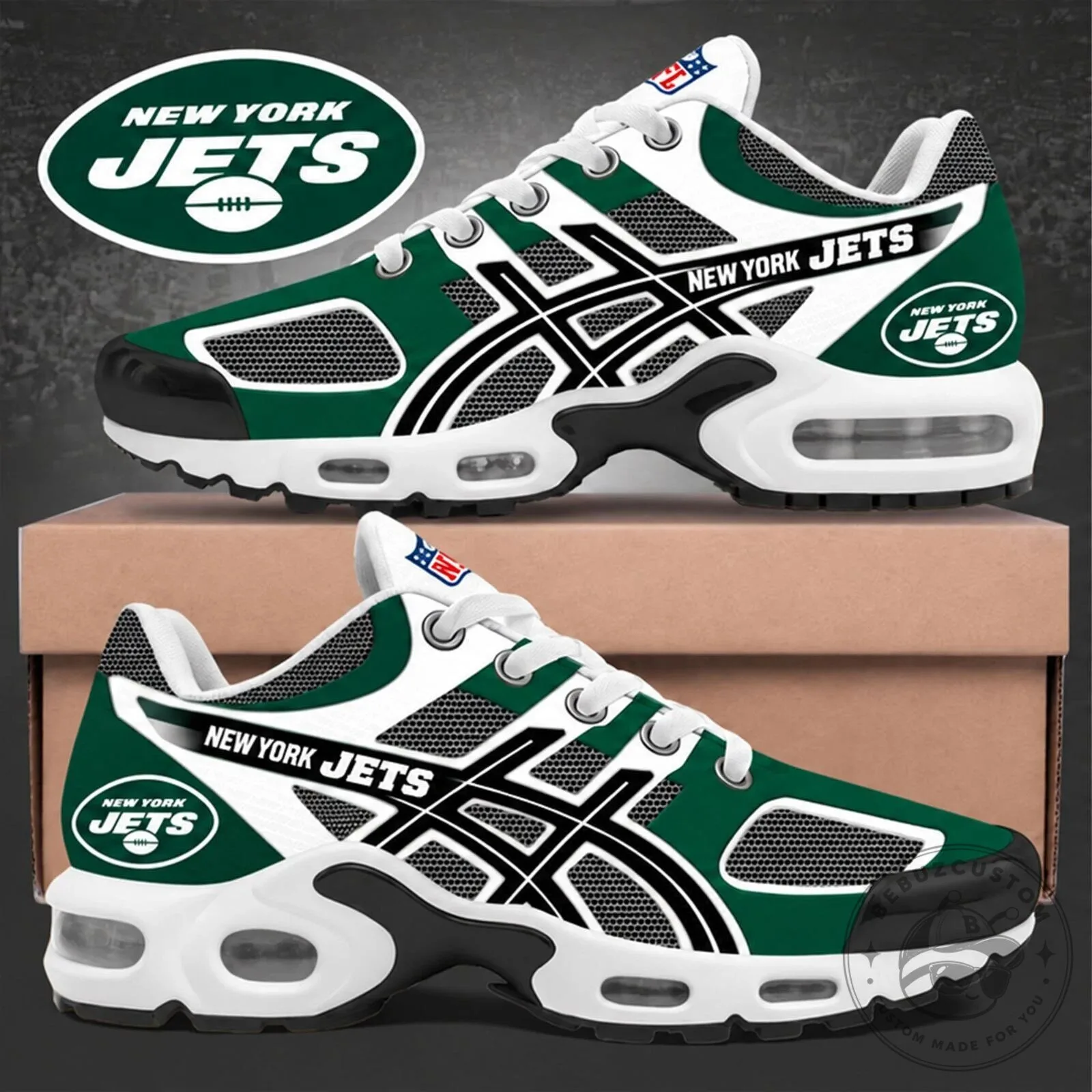 New York Jets NFL Team Air Max Style Running Shoes