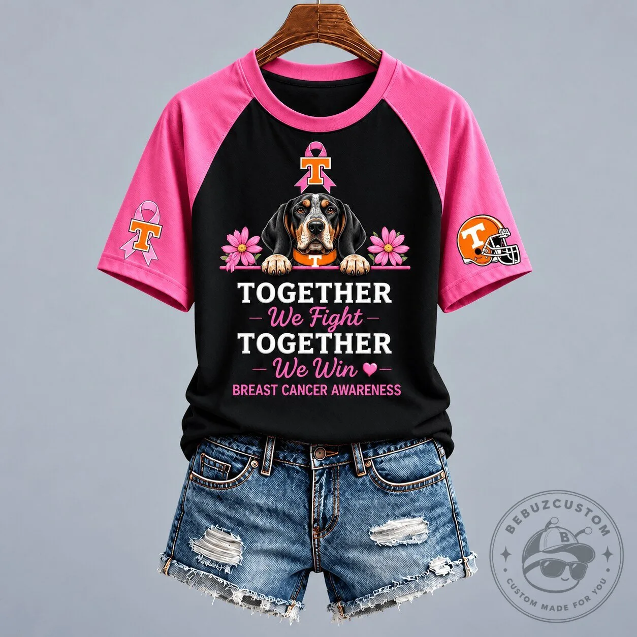 Tennessee Volunteers Together We Fight Breast Cancer Awareness T-Shirt