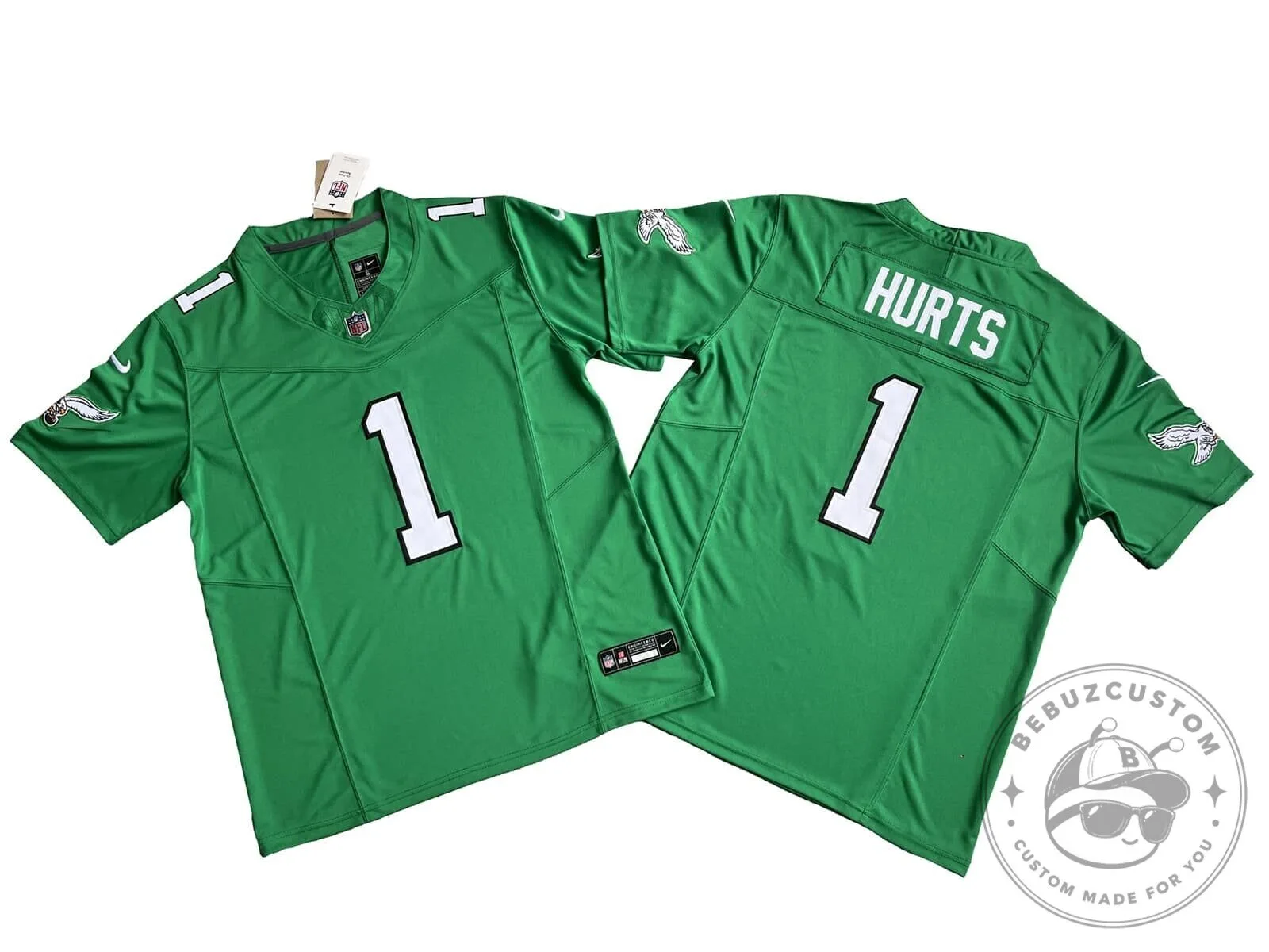 Philadelphia Eagles Kelly Green Jersey for Jalen Hurts Football Fans