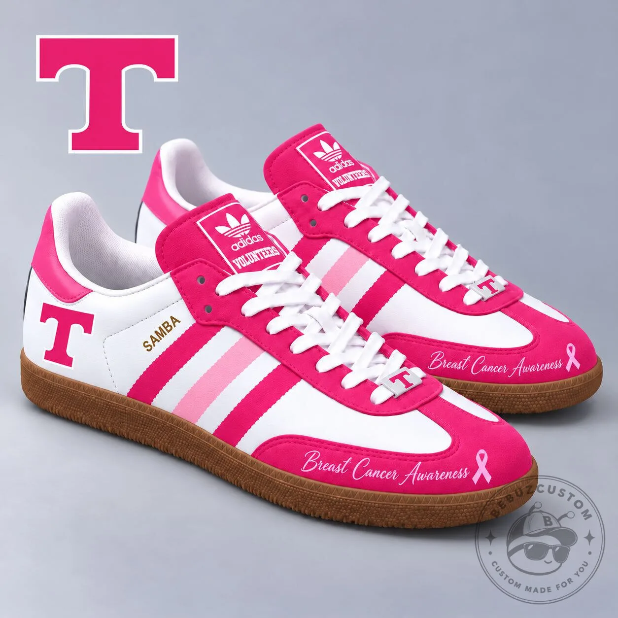 Tennessee Volunteers Breast Cancer Awareness Samba Shoes 2 Tennessee Volunteers Breast Cancer Awareness Samba Shoes