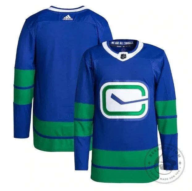 Vancouver Canucks Adidas Blue Green Hockey Jersey