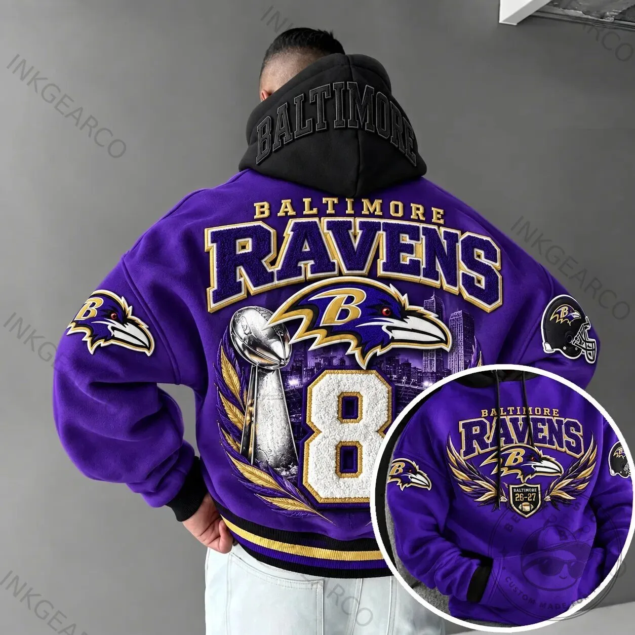Baltimore Ravens Super Bowl Champions Purple Football Team Hoodie