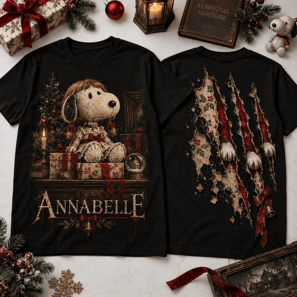 Annabelle Snoopy Haunted Christmas Doll Horror Movie T-Shirt Annabelle Snoopy Haunted Christmas Doll Horror Movie T-Shirt