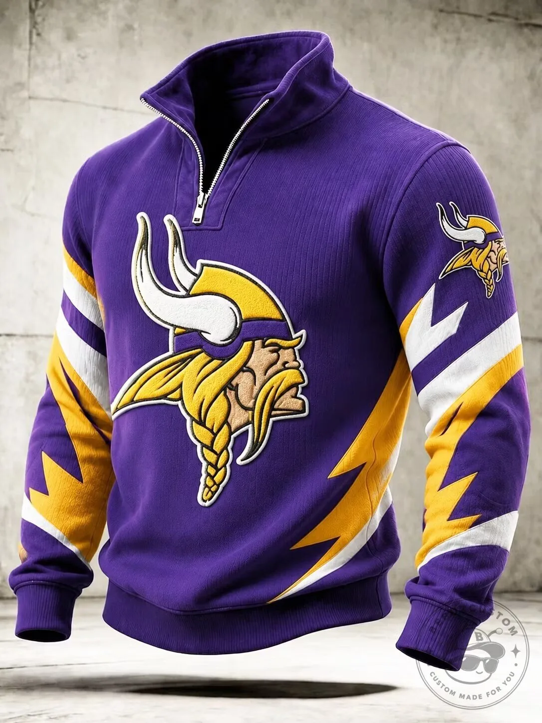 Minnesota Vikings Quarter Zip Pullover Sweatshirt for Men