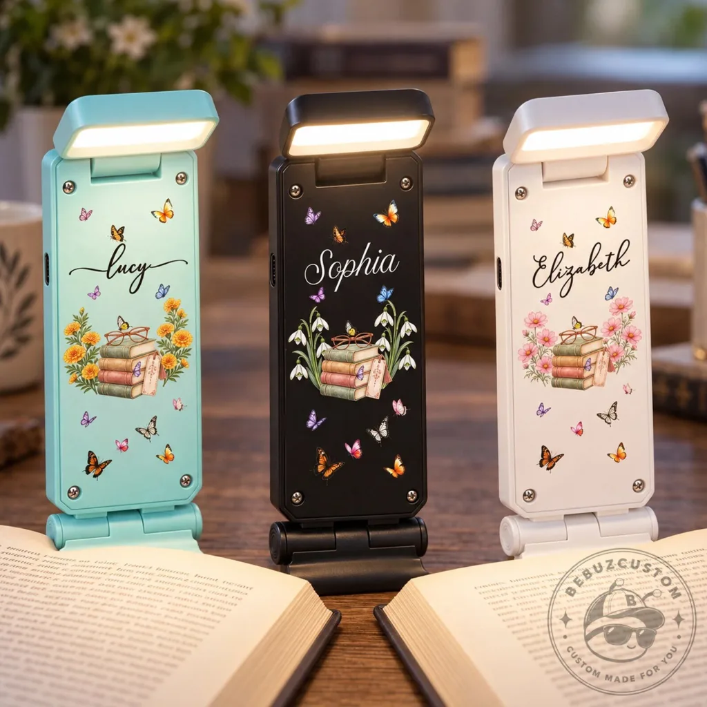 Personalized Birth Flower Book Lover Reading Light Personalized Birth Flower Book Lover Reading Light