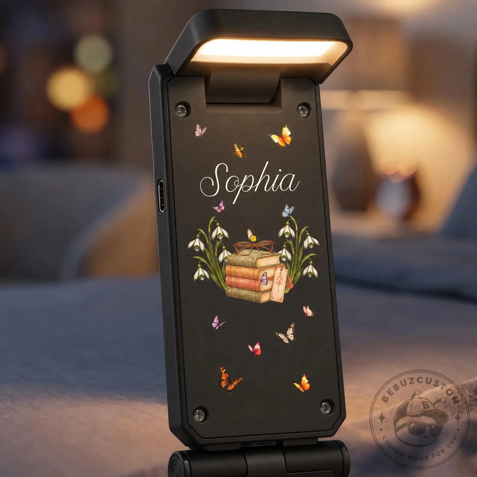 Personalized Birth Flower Book Lover Reading Light 13 Personalized Birth Flower Book Lover Reading Light