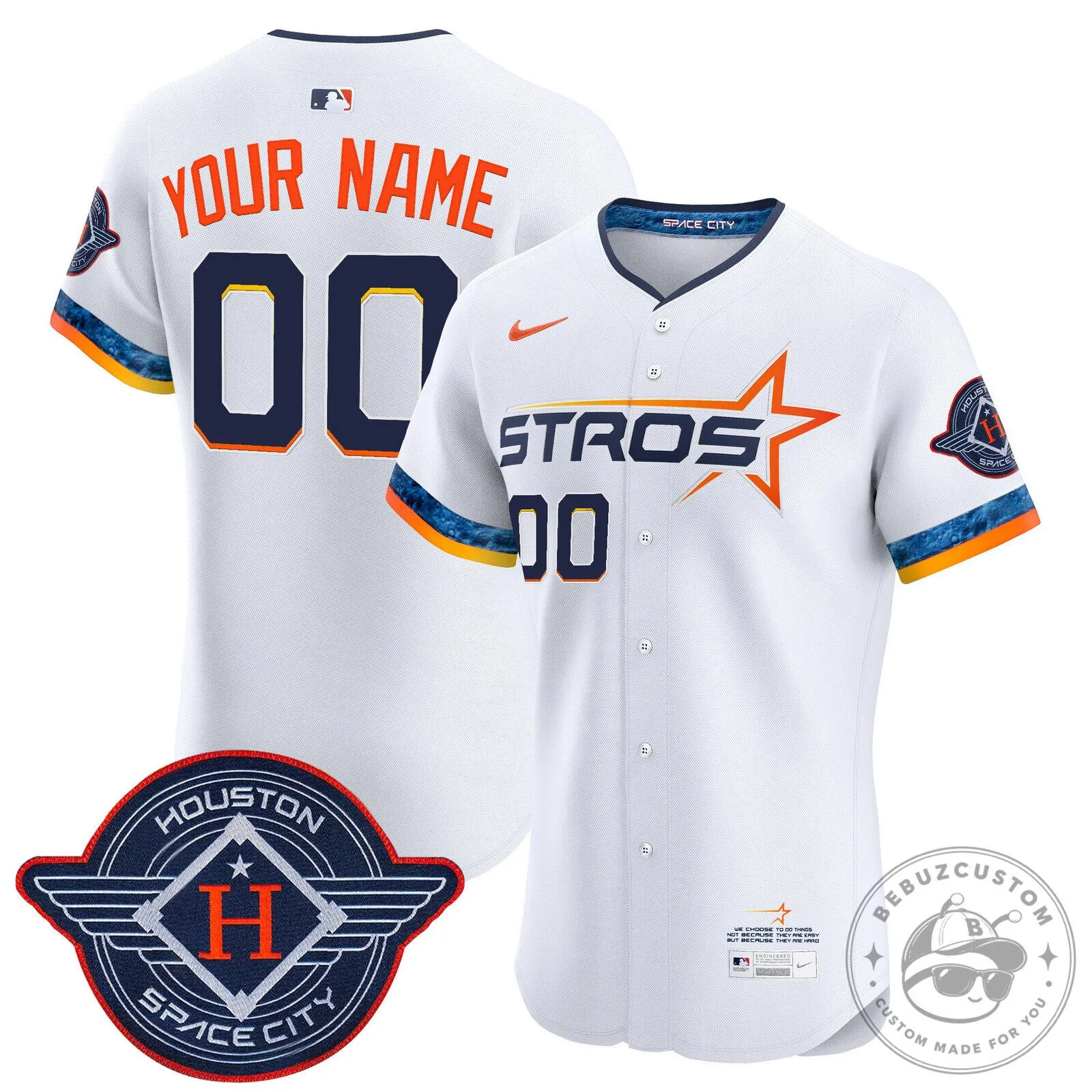 Houston Astros Space City Connect Custom Baseball Jersey
