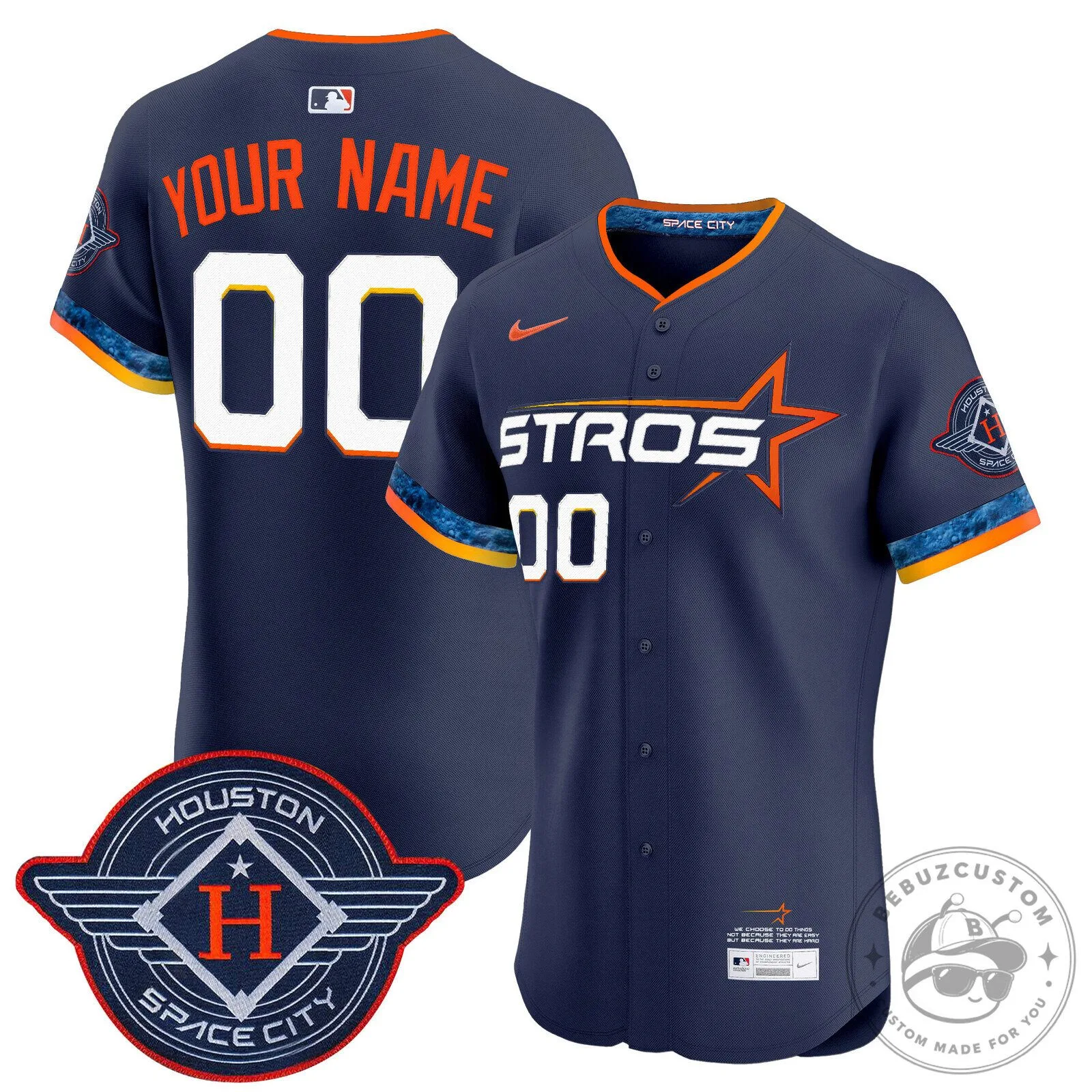 Houston Astros Space City Connect Custom Baseball Jersey 11 Houston Astros Space City Connect Custom Baseball Jersey