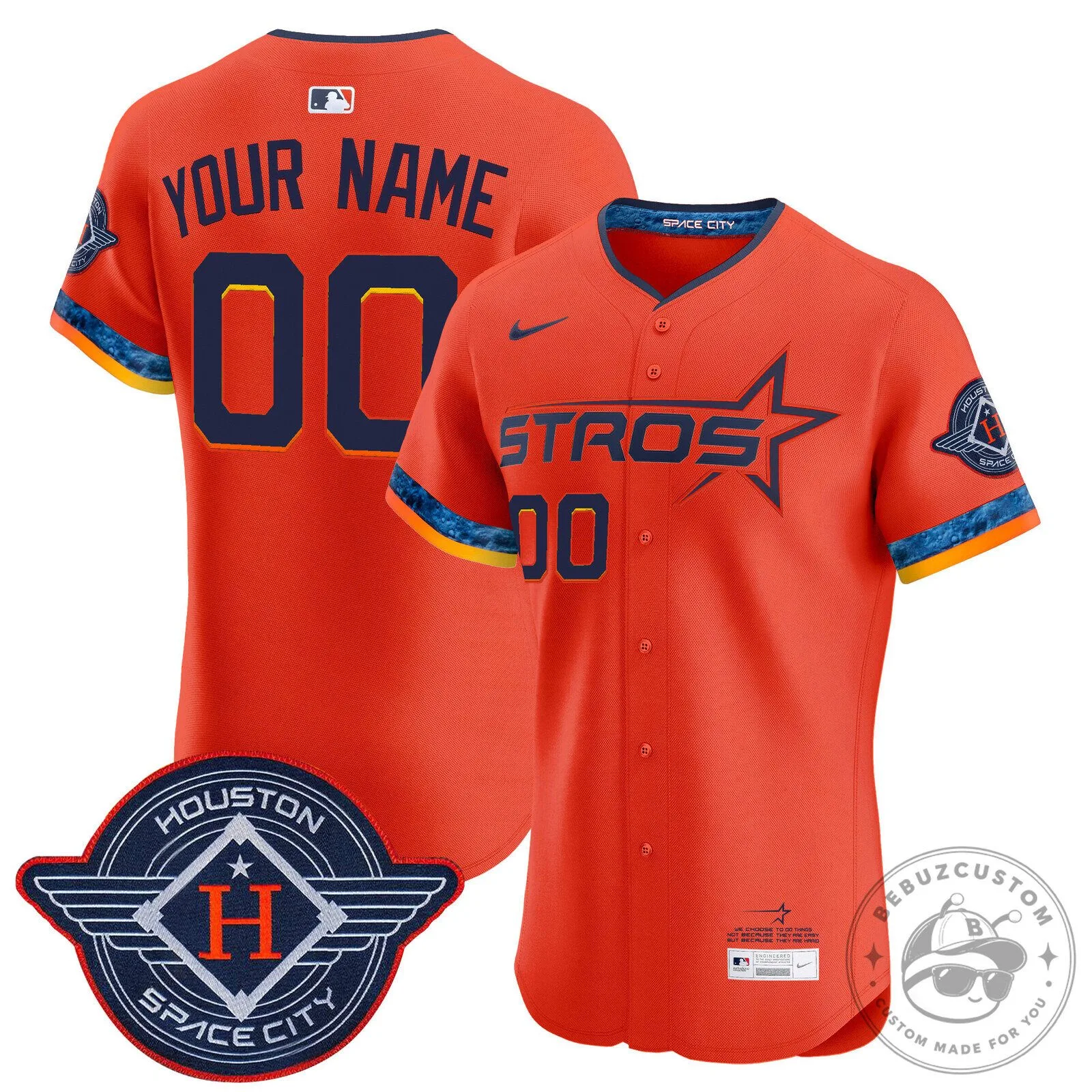 Houston Astros Space City Connect Custom Baseball Jersey 13 Houston Astros Space City Connect Custom Baseball Jersey