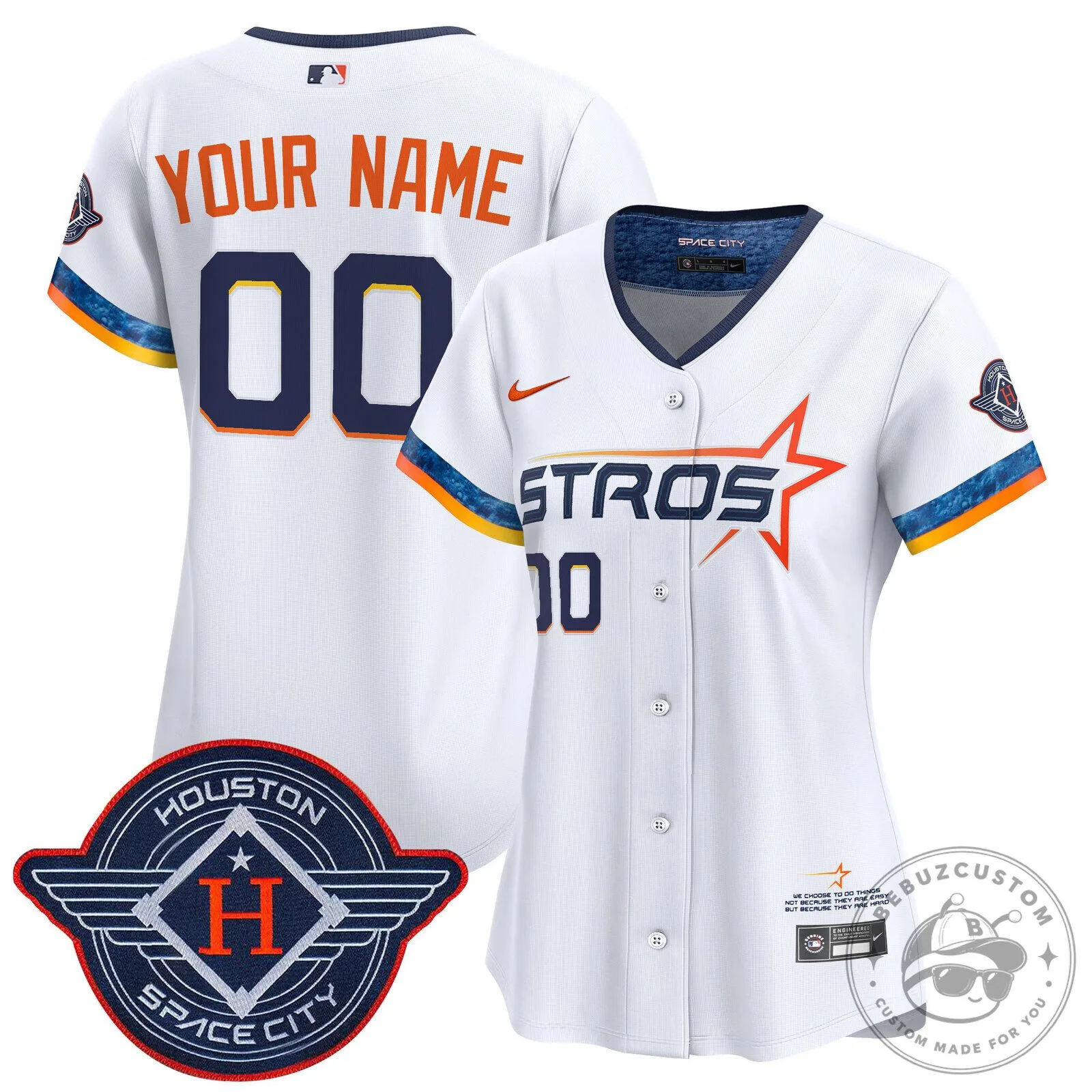Houston Astros Space City Connect Custom Baseball Jersey 14 Houston Astros Space City Connect Custom Baseball Jersey