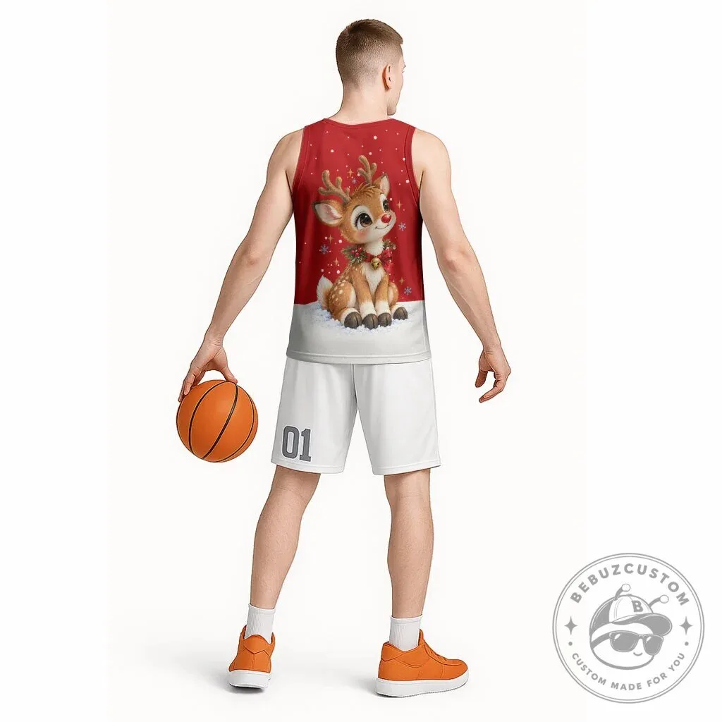 Cute Reindeer Boop The Red Nose Christmas Basketball Jersey 12 Cute Reindeer Boop The Red Nose Christmas Basketball Jersey