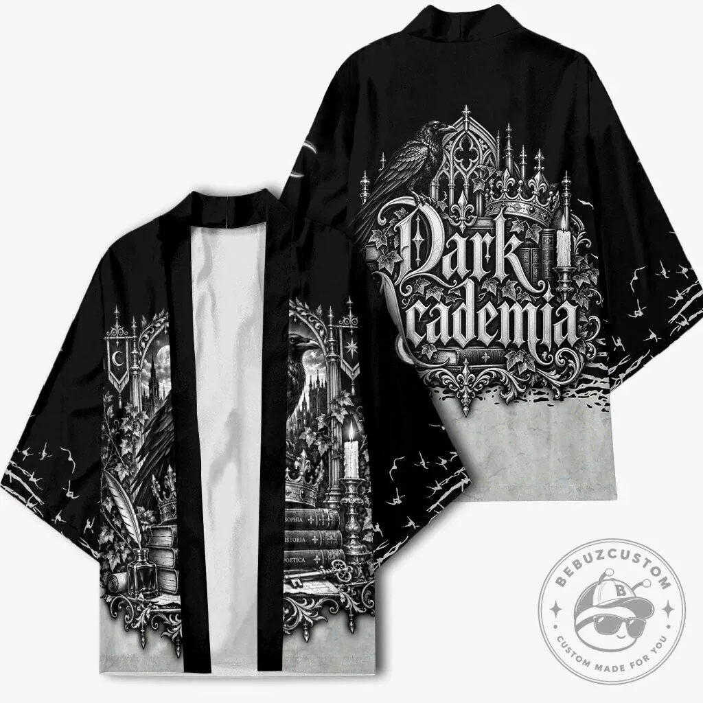 Dark Academia Raven Gothic Literature Vintage Bookish Aesthetic Kimono Cardigan 12 Dark Academia Raven Gothic Literature Vintage Bookish Aesthetic Kimono Cardigan