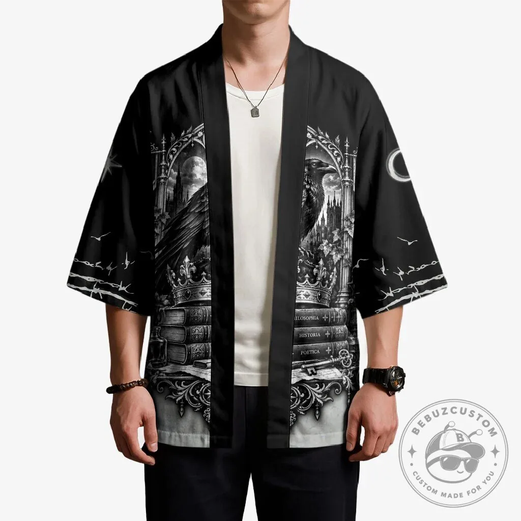 Dark Academia Raven Gothic Literature Vintage Bookish Aesthetic Kimono Cardigan 13 Dark Academia Raven Gothic Literature Vintage Bookish Aesthetic Kimono Cardigan