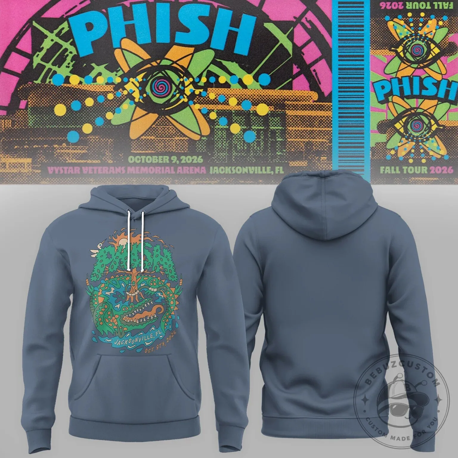 Hoodie for Phish's 2026 Fall Concert Tour in Jacksonville, Florida