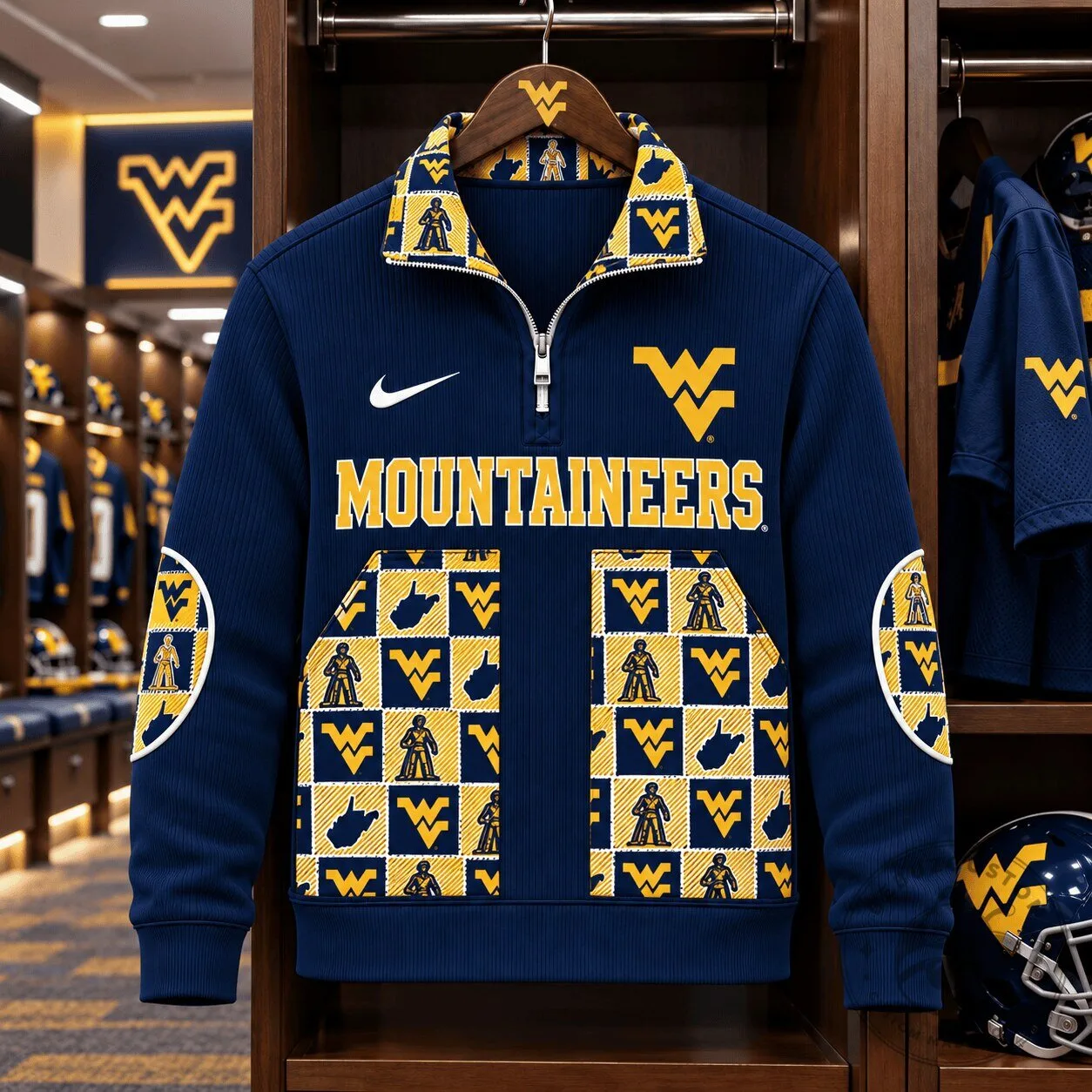 West Virginia Mountaineers NCAA Quarter-Zip Pullover Sweatshirt