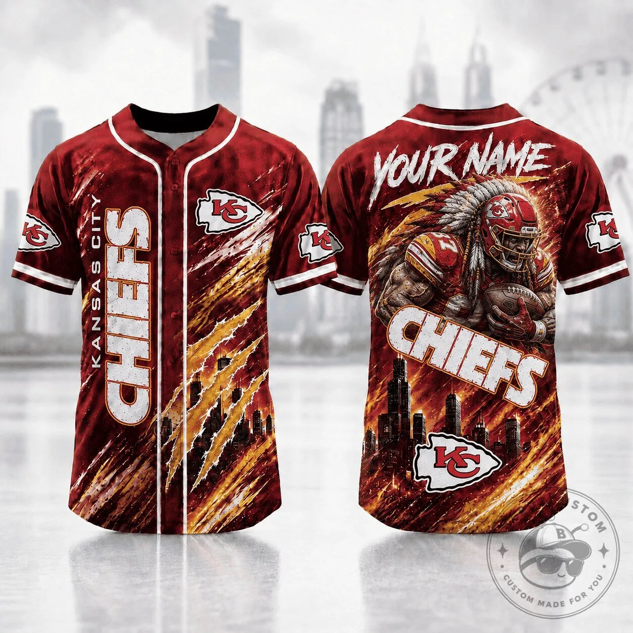 Kansas City Chiefs Personalized Football Jersey Shirt for Men and Women Fans