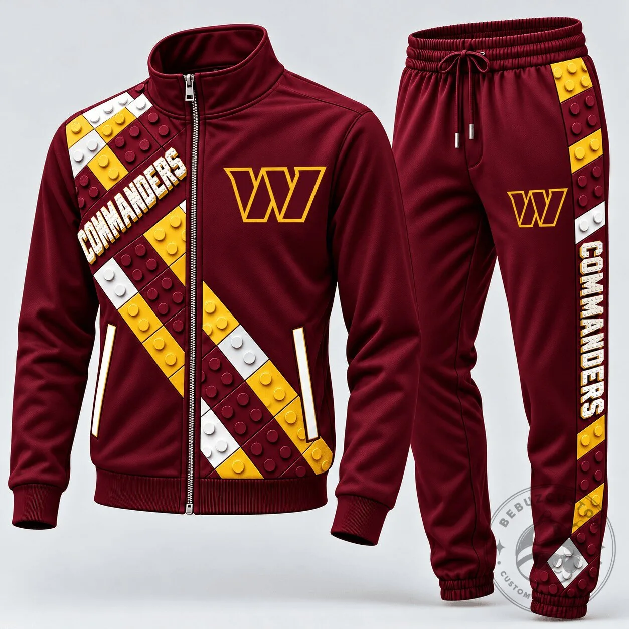 Washington Commanders NFL Game Day Block Fusion Tracksuit Jacket and Pants Set