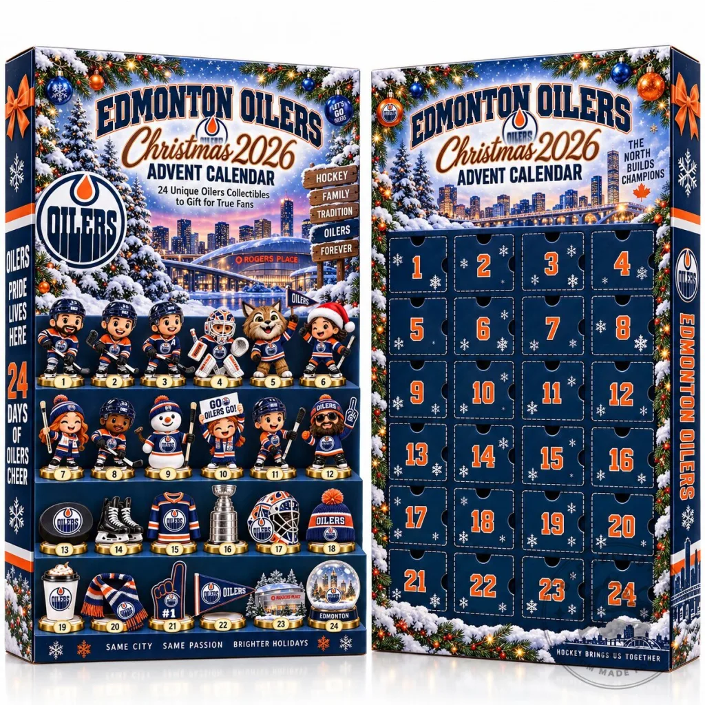 Edmonton Oilers NHL Christmas 2026 Advent Calendar Box with 24 Collectibles Edmonton Oilers NHL Christmas 2026 Advent Calendar Box with 24 Collectibles