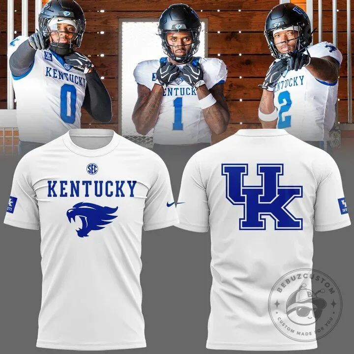Kentucky Wildcats Football Team Logo White Fan T-Shirt