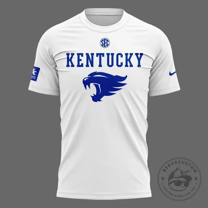 Kentucky Wildcats Football Team Logo White Fan T-Shirt 8 Kentucky Wildcats Football Team Logo White Fan T-Shirt