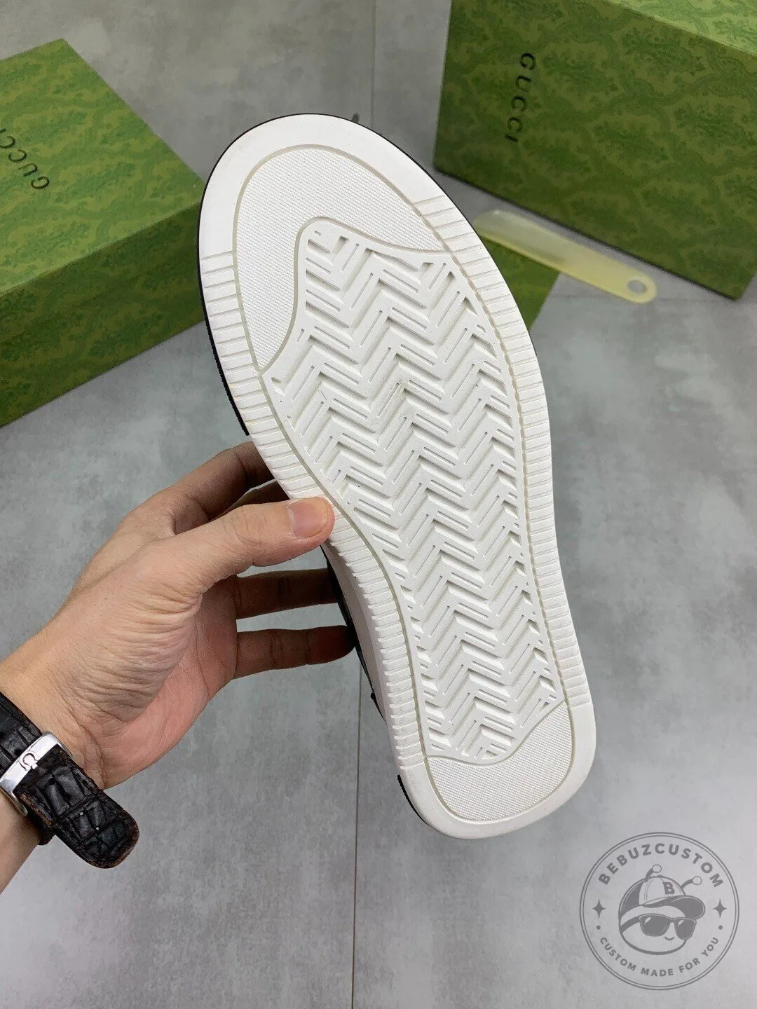 Gucci Black Leather Slip-On Sneakers with Signature Web Stripe Detail 15 Gucci Black Leather Slip-On Sneakers with Signature Web Stripe Detail