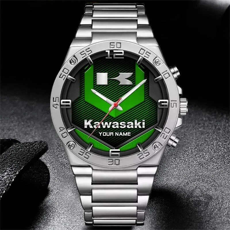 Kawasaki Motorcycle Racing Team Logo Personalized Stainless Steel Watch