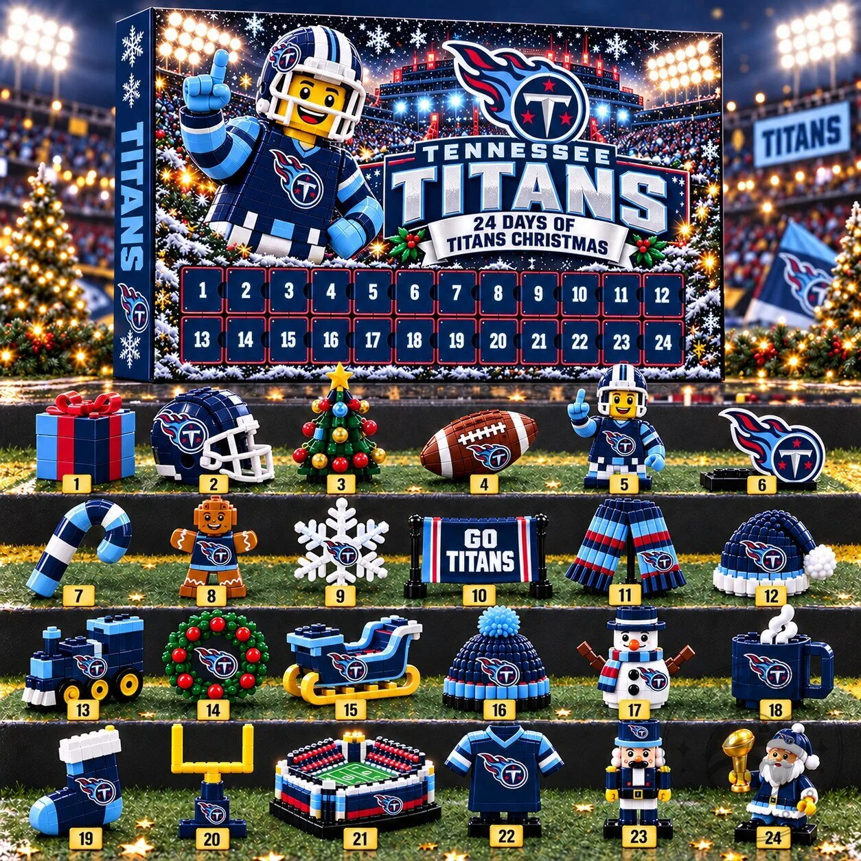 Tennessee Titans 24 Days of Christmas Advent Calendar Gift Set