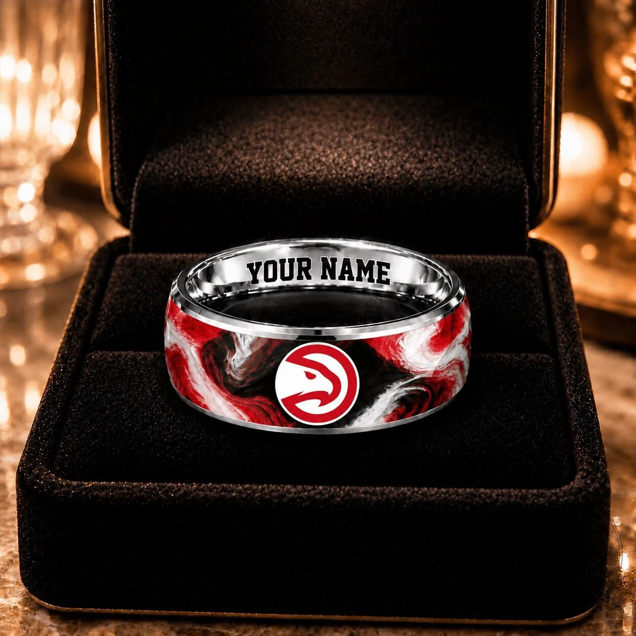 Atlanta Hawks Custom Name NBA Basketball Team Logo Ring for Fan 3 Atlanta Hawks Custom Name NBA Basketball Team Logo Ring for Fan