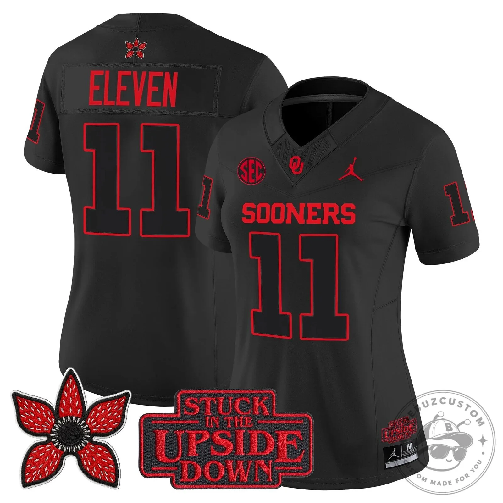 Oklahoma Sooners Stranger Things Edition Black Football Jersey