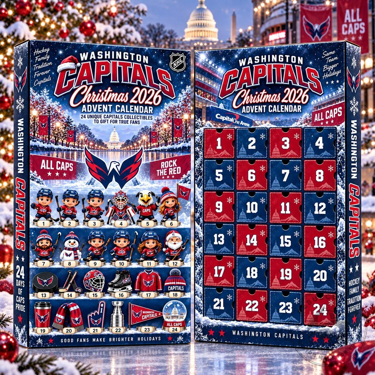 NHL Christmas 2026 Advent Calendar Box for Hockey Enthusiasts – Washington Capitals Edition