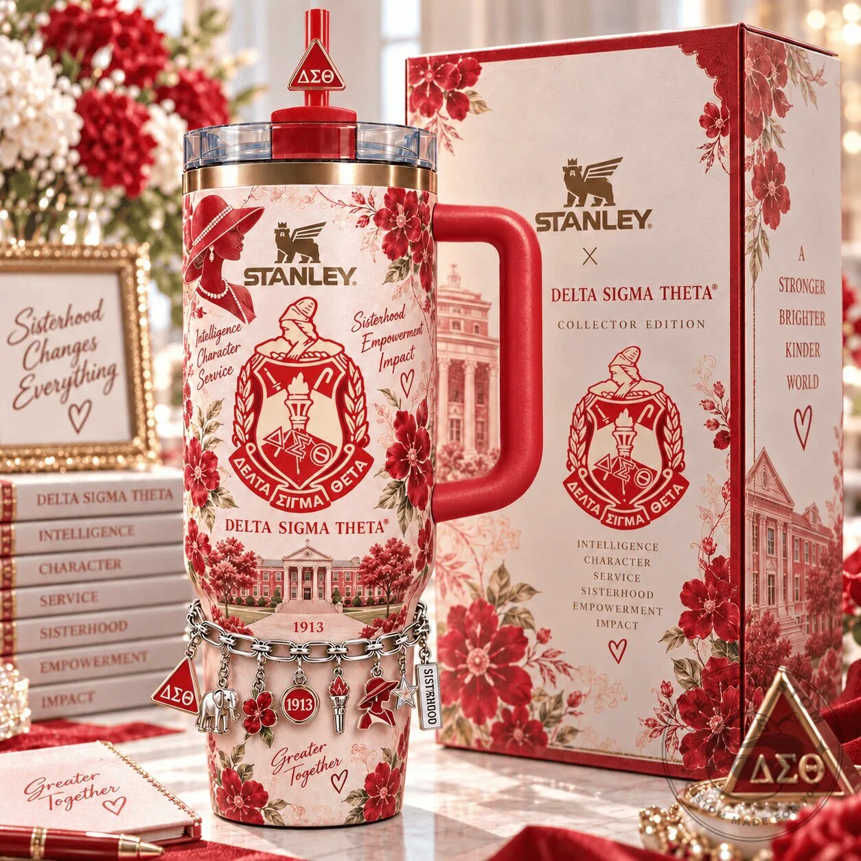 Delta Sigma Theta Stanley Collector Edition Tumbler with Charm Bracelet