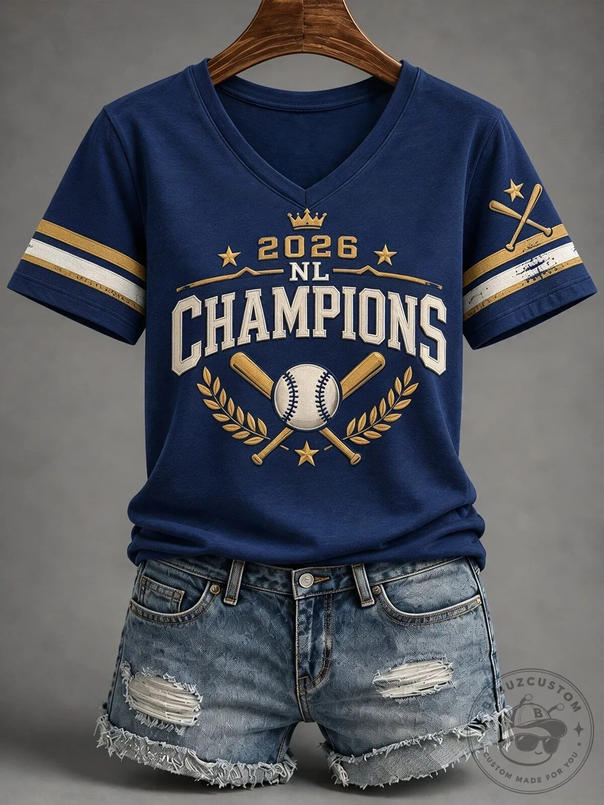 2026 National League Champions Baseball Graphic V-Neck T-Shirt