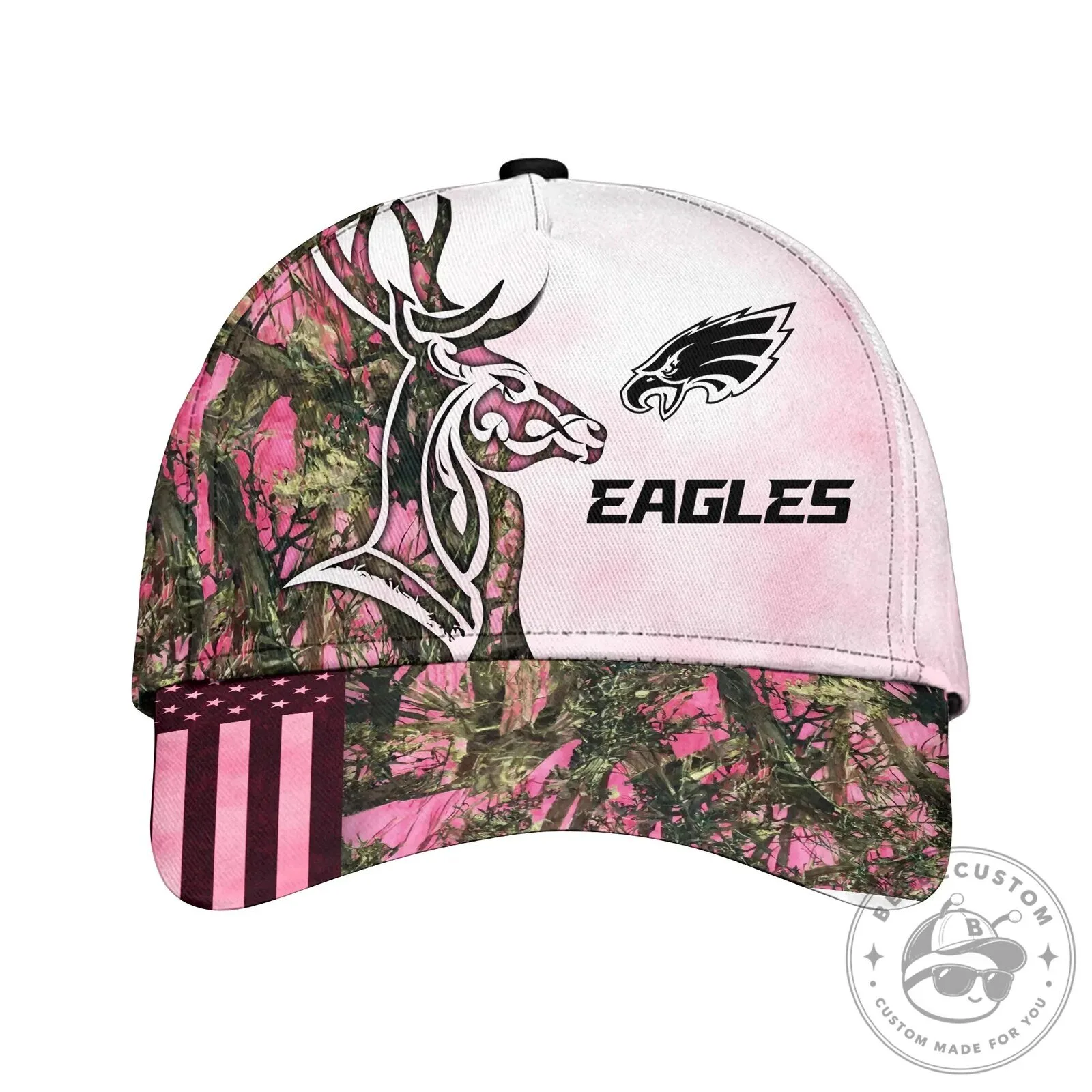 Philadelphia Eagles Pink Camouflage Deer Hunting Cap Hat