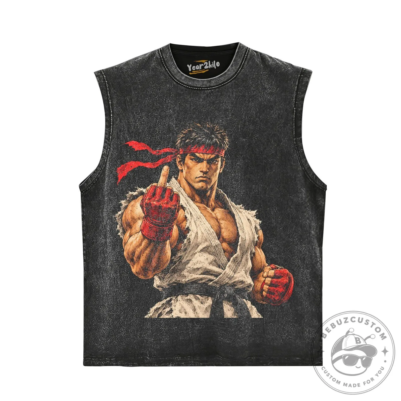 Street Fighter Ryu Middle Finger Funny Gaming Black T-Shirt 10 Street Fighter Ryu Middle Finger Funny Gaming Black T-Shirt