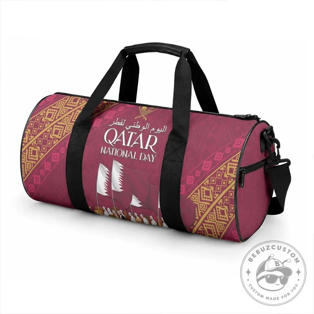Qatar National Day Celebration Duffle Bag with Camel Parade Design 7 Qatar National Day Celebration Duffle Bag with Camel Parade Design