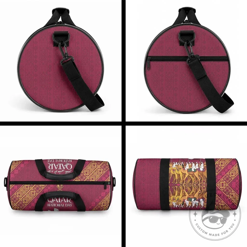 Qatar National Day Celebration Duffle Bag with Camel Parade Design 9 Qatar National Day Celebration Duffle Bag with Camel Parade Design