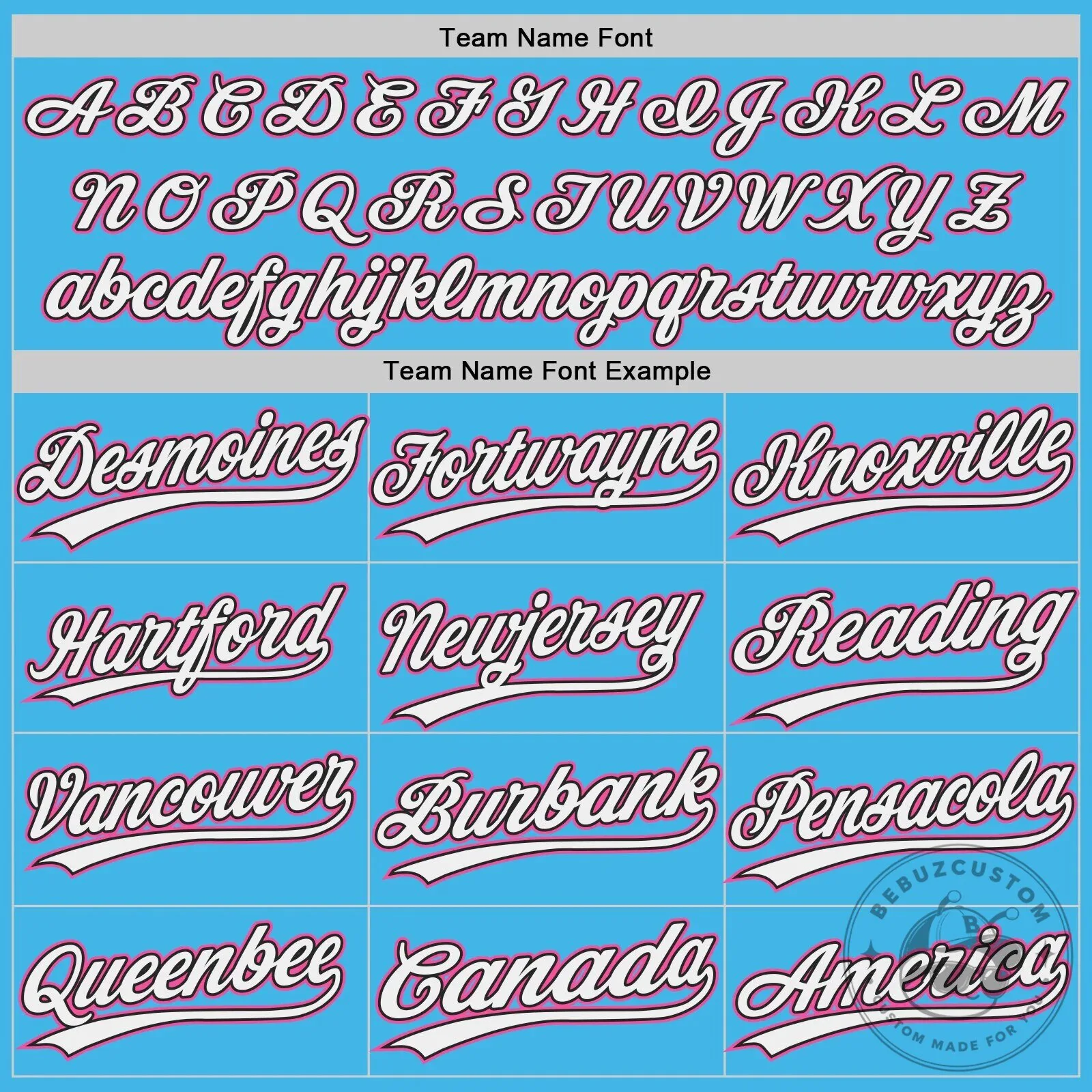 Custom Sky Blue Pink White Authentic Baseball Jersey with Your Name and Number 10 Custom Sky Blue Pink White Authentic Baseball Jersey with Your Name and Number
