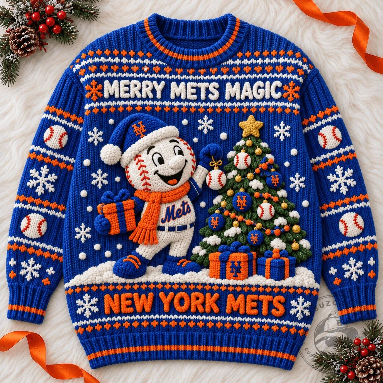 New York Mets Merry Mets Magic Ugly Christmas Sweater
