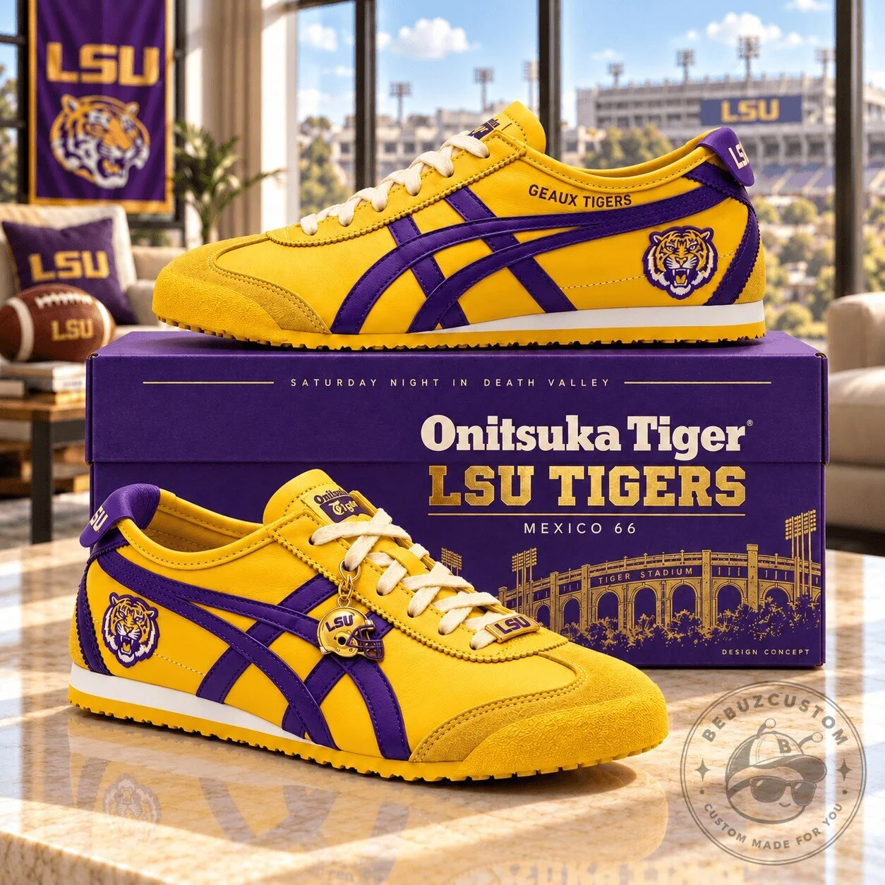 LSU Tigers Onitsuka Tiger Mexico 66 Yellow and Purple Low-Top Sneakers 1 LSU Tigers Onitsuka Tiger Mexico 66 Yellow and Purple Low-Top Sneakers