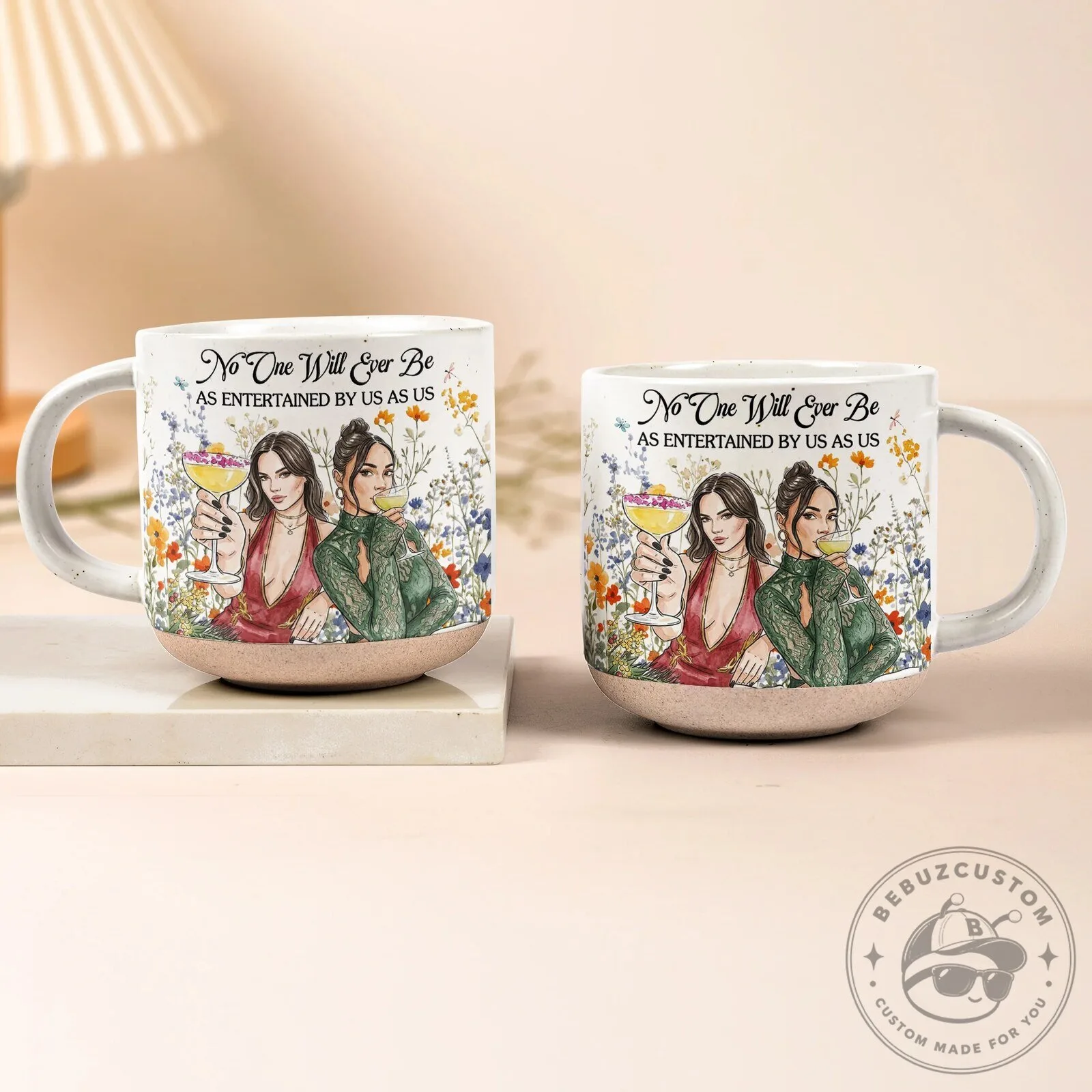 Personalized Best Friends Watercolor Portrait Thank You Mug 9 Personalized Best Friends Watercolor Portrait Thank You Mug