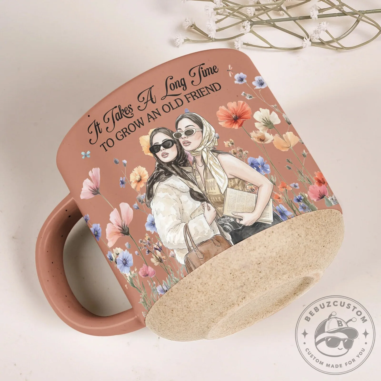 Personalized Best Friends Watercolor Portrait Thank You Mug 10 Personalized Best Friends Watercolor Portrait Thank You Mug