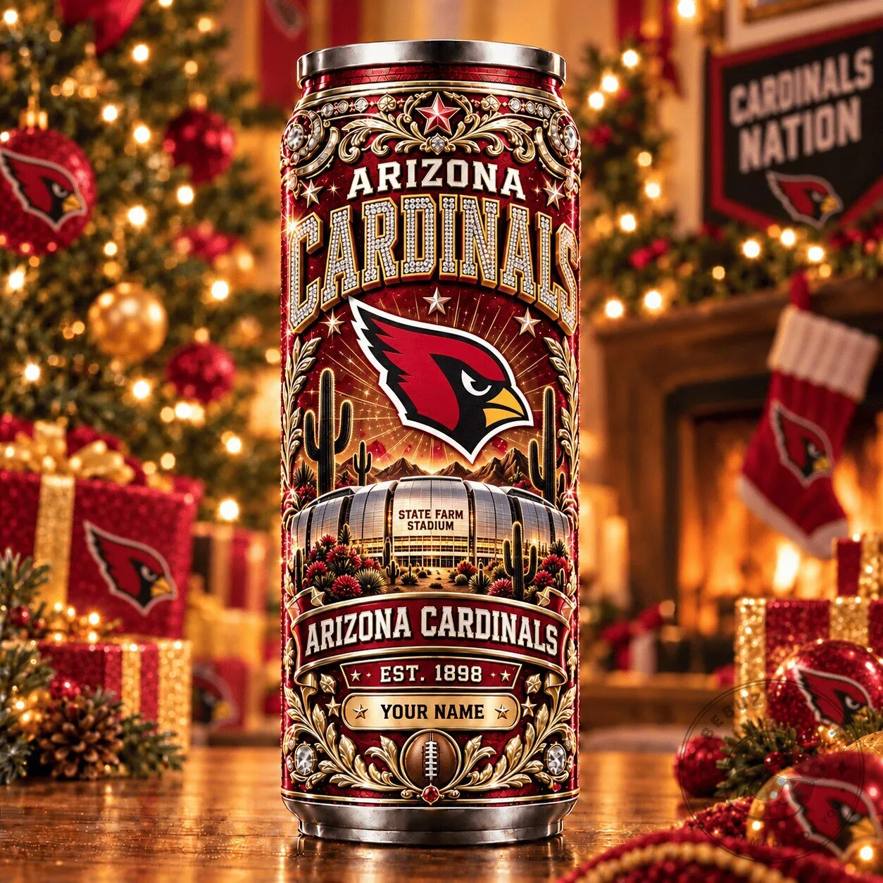 Arizona Cardinals Football Team State Farm Stadium Custom Name Can Tumbler