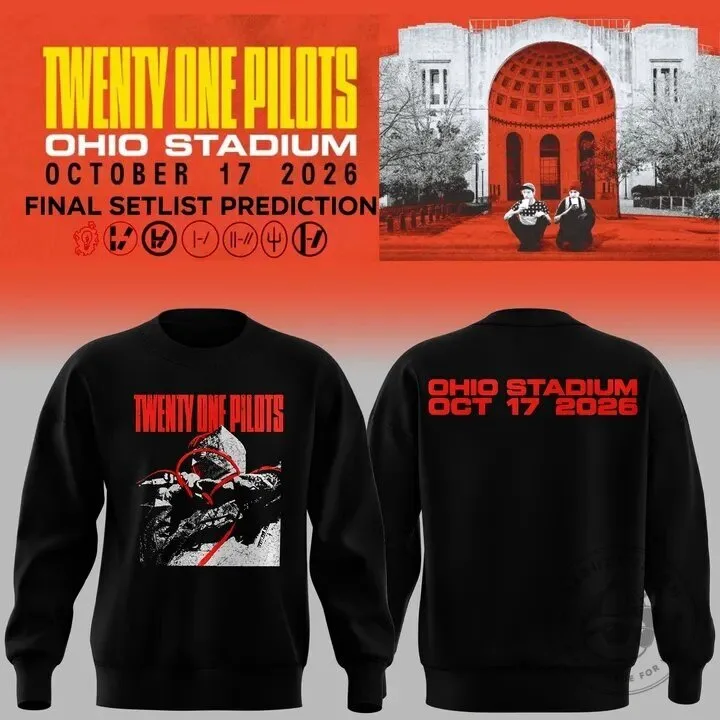 Twenty One Pilots Ohio Stadium October 2026 Concert Tour Black Sweatshirt