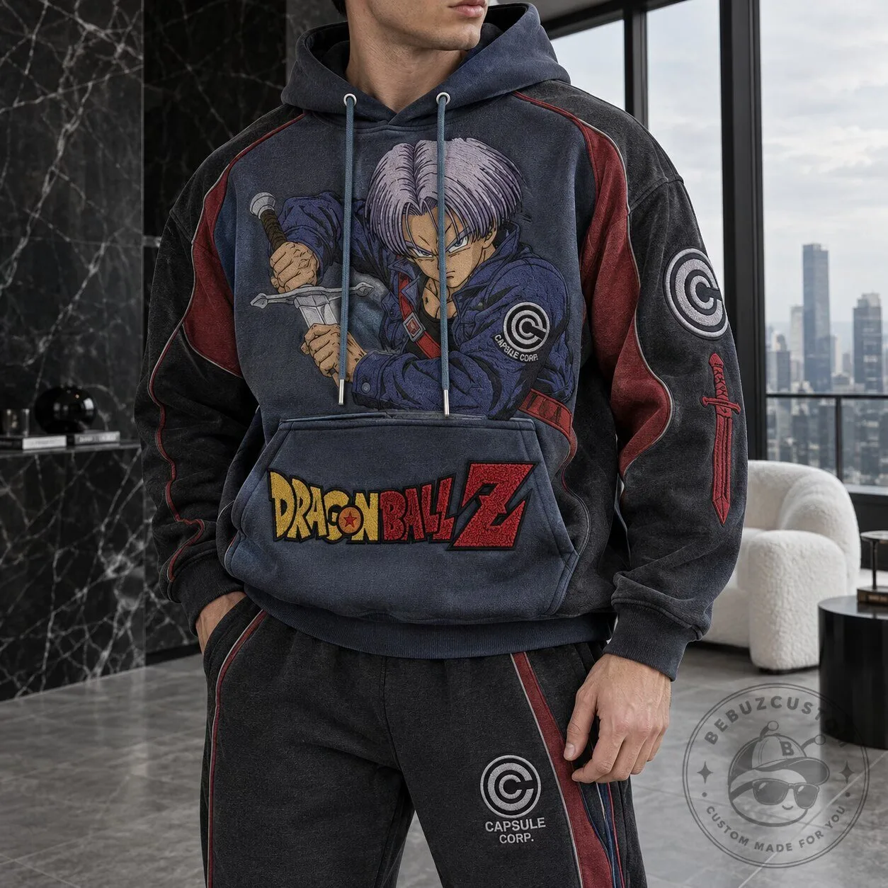 Dragon Ball Z Trunks Anime Character Graphic Print Hoodie