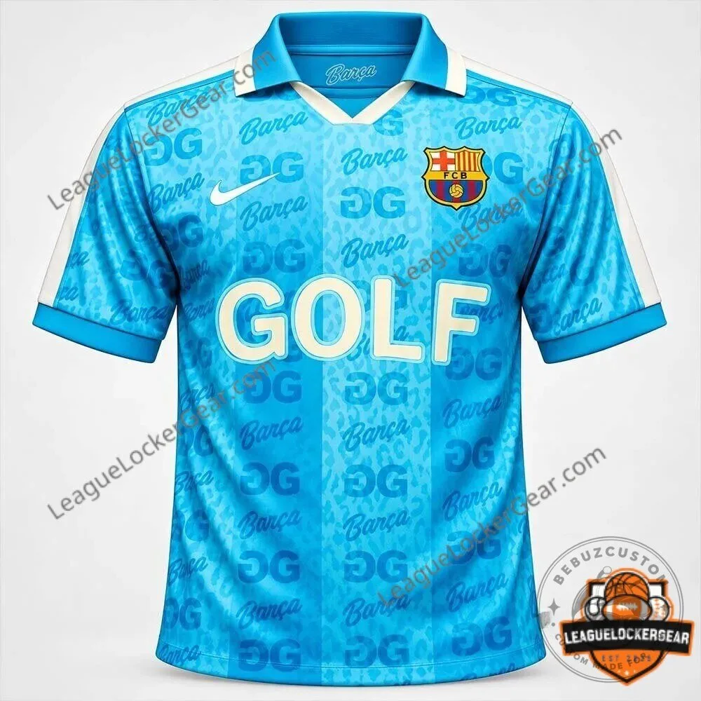 FC Barcelona Tyler The Creator Golf Wang Blue Football Jersey 7 FC Barcelona Tyler The Creator Golf Wang Blue Football Jersey