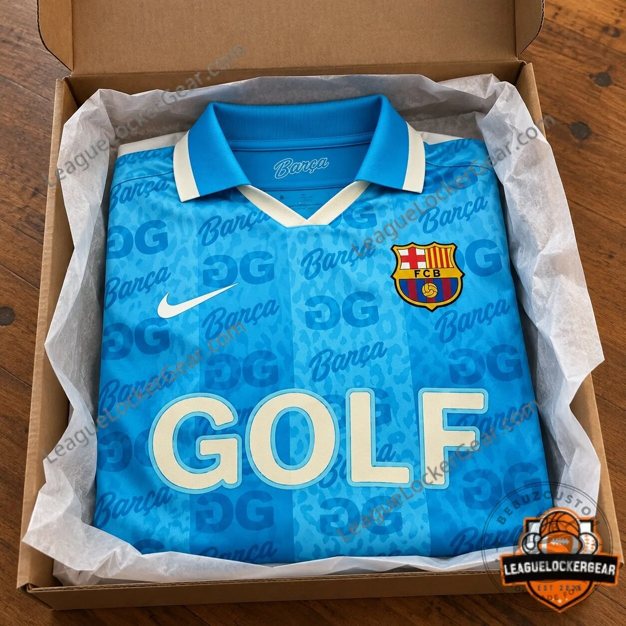 FC Barcelona Tyler The Creator Golf Wang Blue Football Jersey 8 FC Barcelona Tyler The Creator Golf Wang Blue Football Jersey