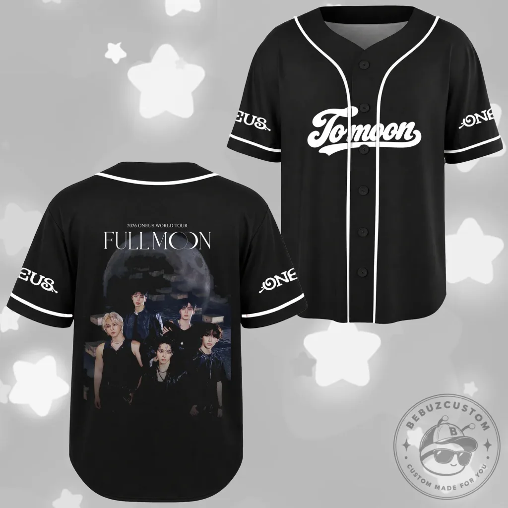 Oneus Tomoon Full Moon 2026 World Tour Black Baseball Jersey Oneus Tomoon Full Moon 2026 World Tour Black Baseball Jersey